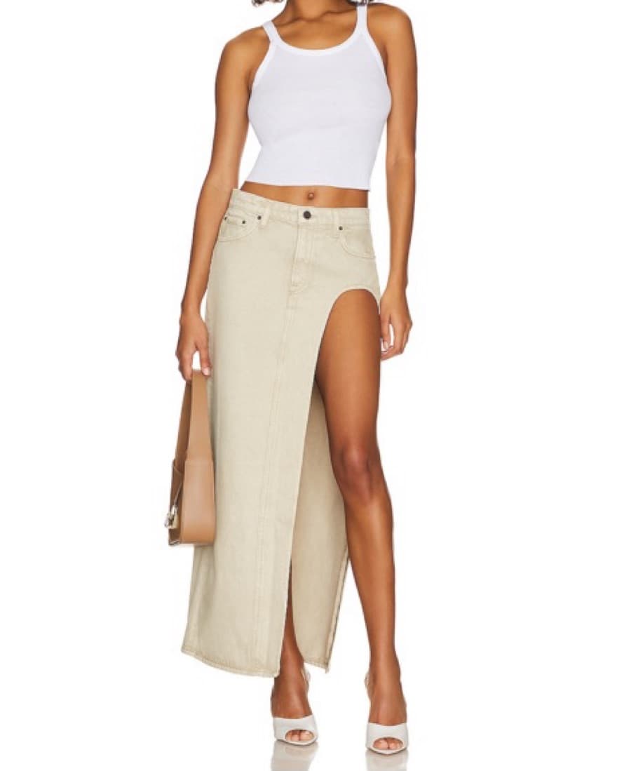 Daring Denim Slit Maxi Skirt - Image 3