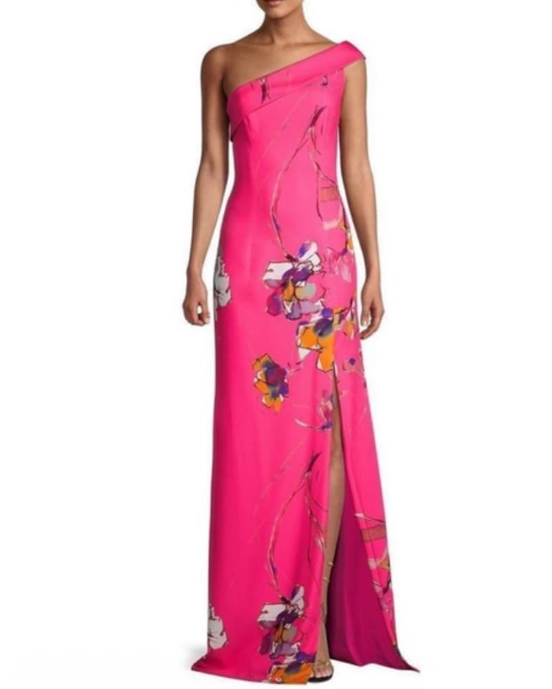 Black Halo Floral One-Shoulder Dress - Image 1