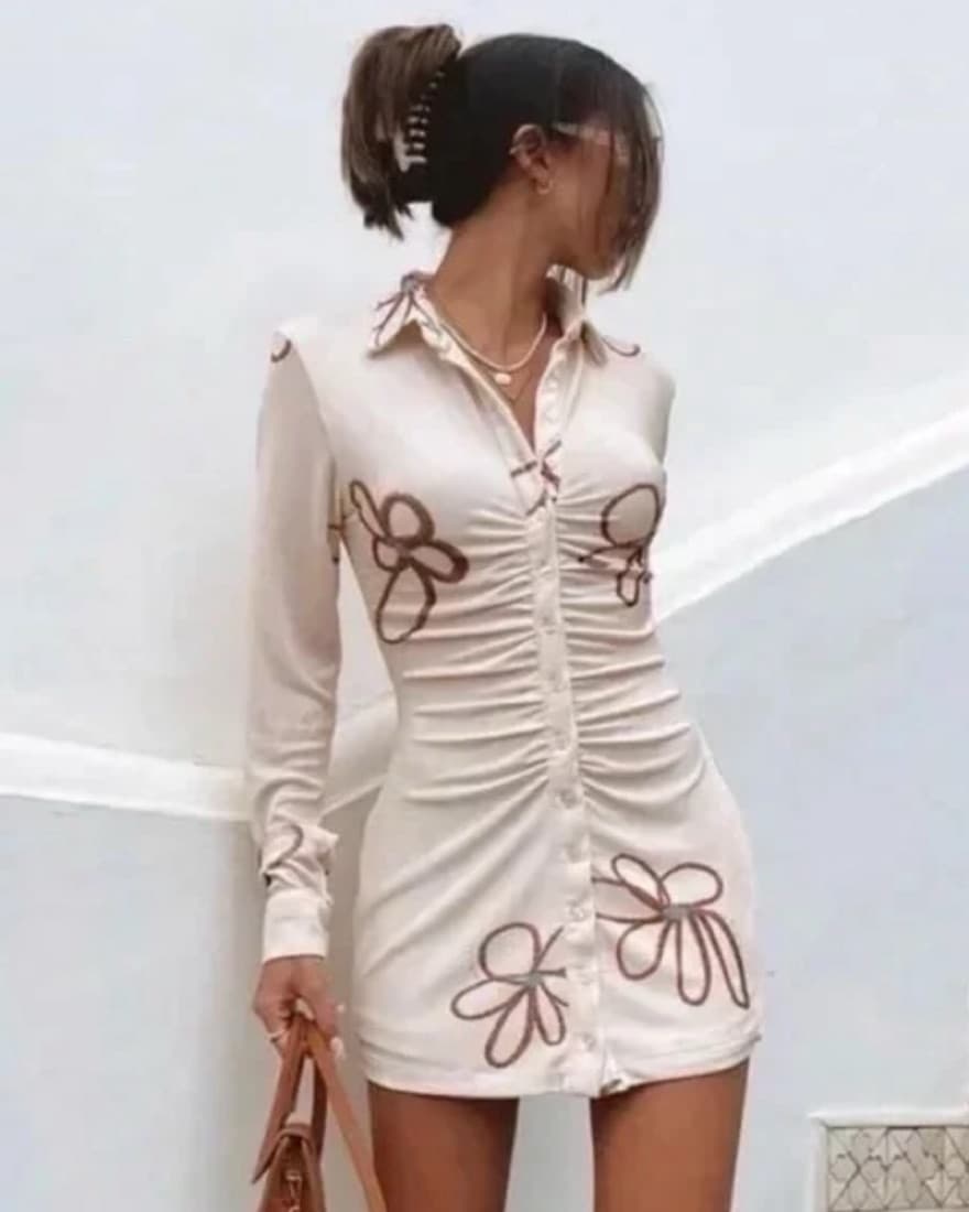 With Jean Andy Dress Chalk and Flowers - Image 1