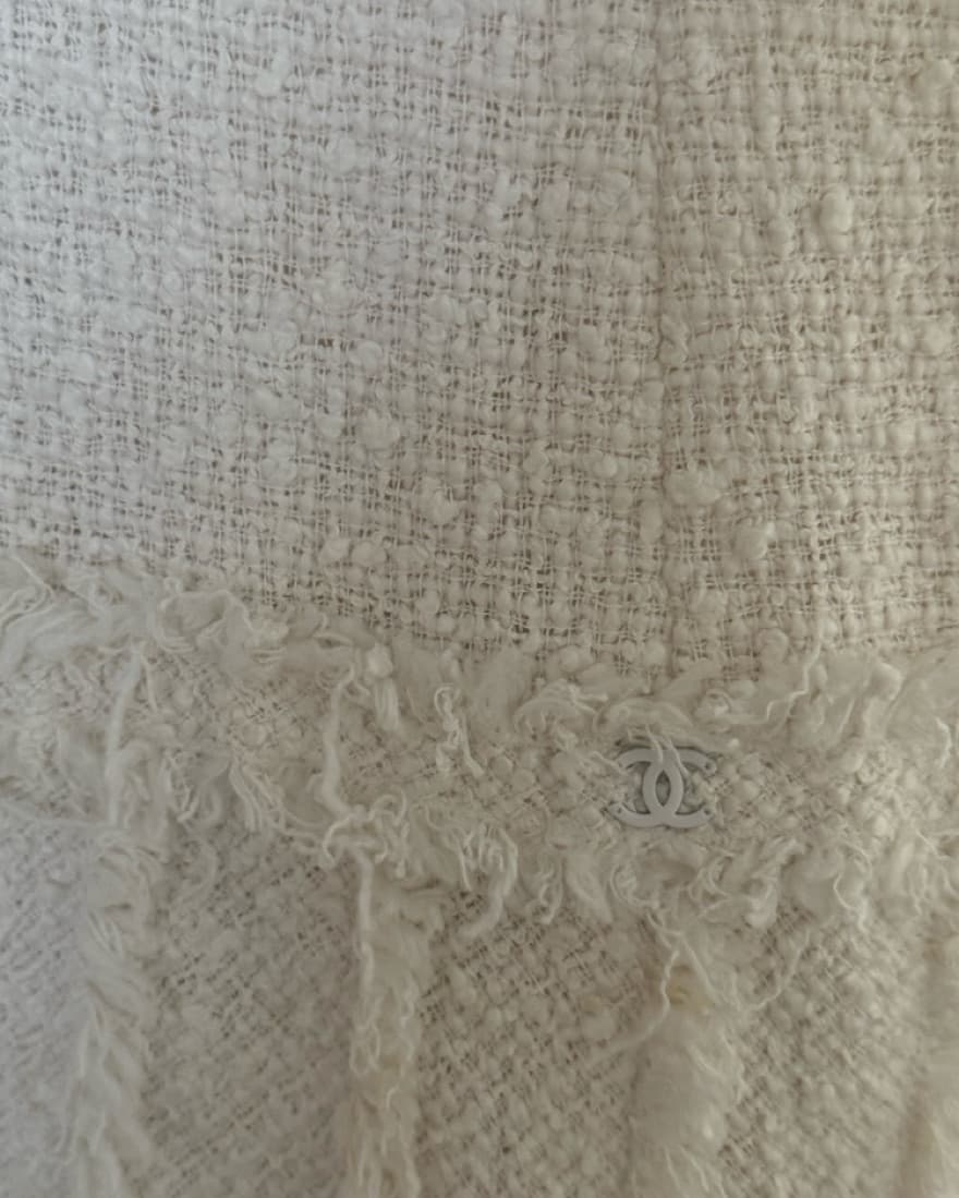 Vintage chanel White Tweed Dress - Image 4