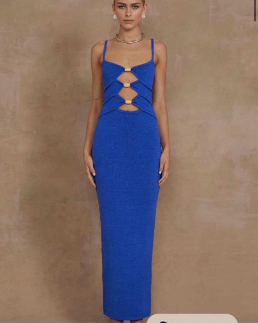 Beachy Royal Blue Midi Dress - Image 5