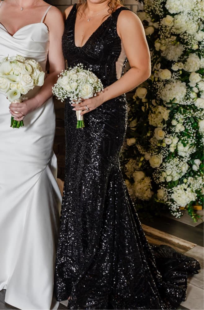 Black Sequin Gown - Image 1