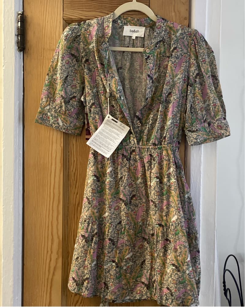 BA&SH Floral Puff-Sleeve Dress - Image 4