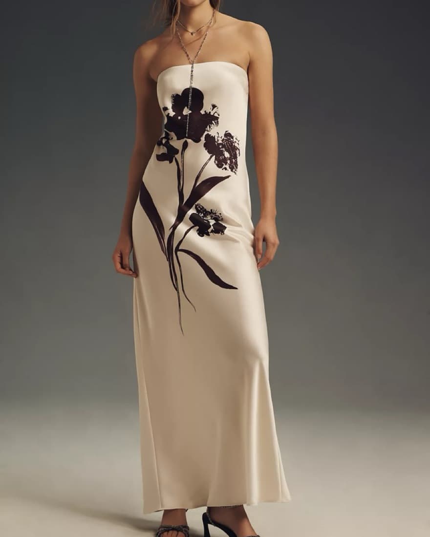 Anthro Fleur Silk Dress  - Image 3