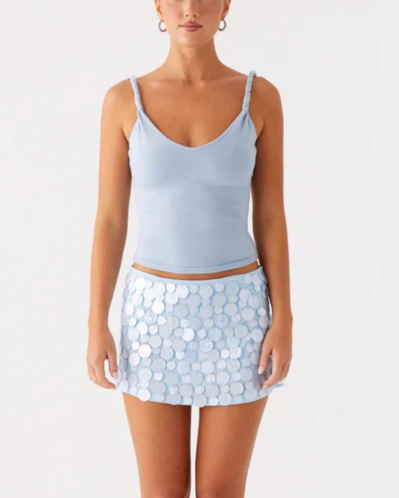 Peppermayo Blue Movie star Sequin Skirt - Image 1