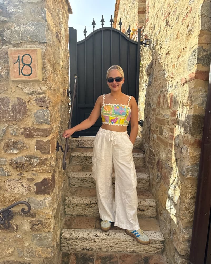 Vibrant Patchwork Crop Top  - Image 1