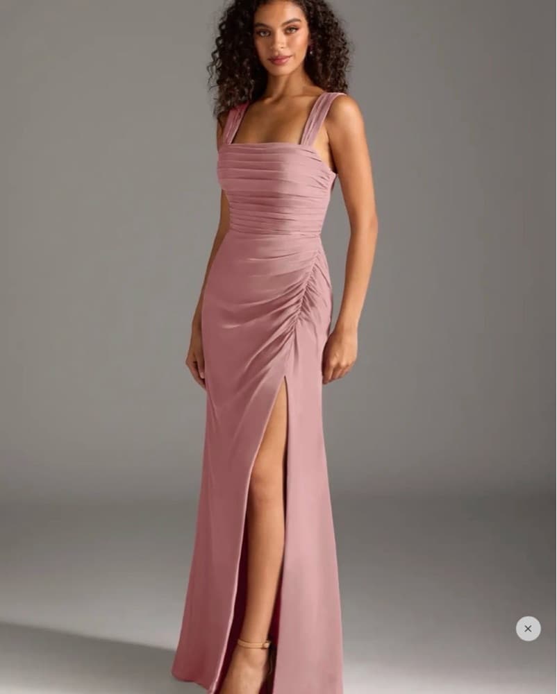 Azazie Jesaphine Dusty Rose Chiffon Dres - Image 2