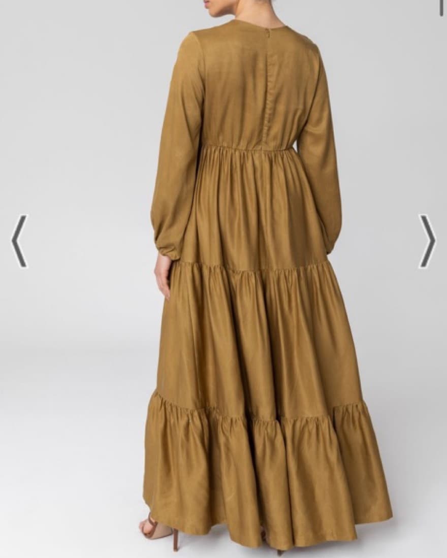Tiered Linen Maxi Dress Long Sleeve - Image 2