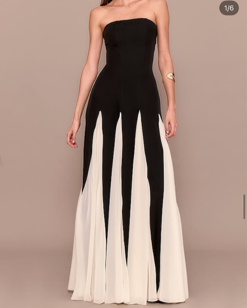 Black/White Formal Maxi Dress  - Image 1