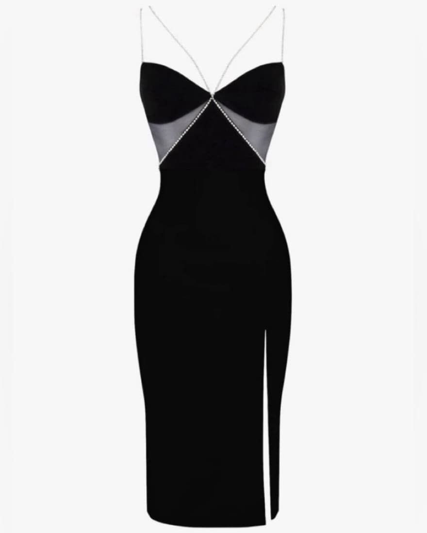 Black Diamond Midi Dress - Image 2