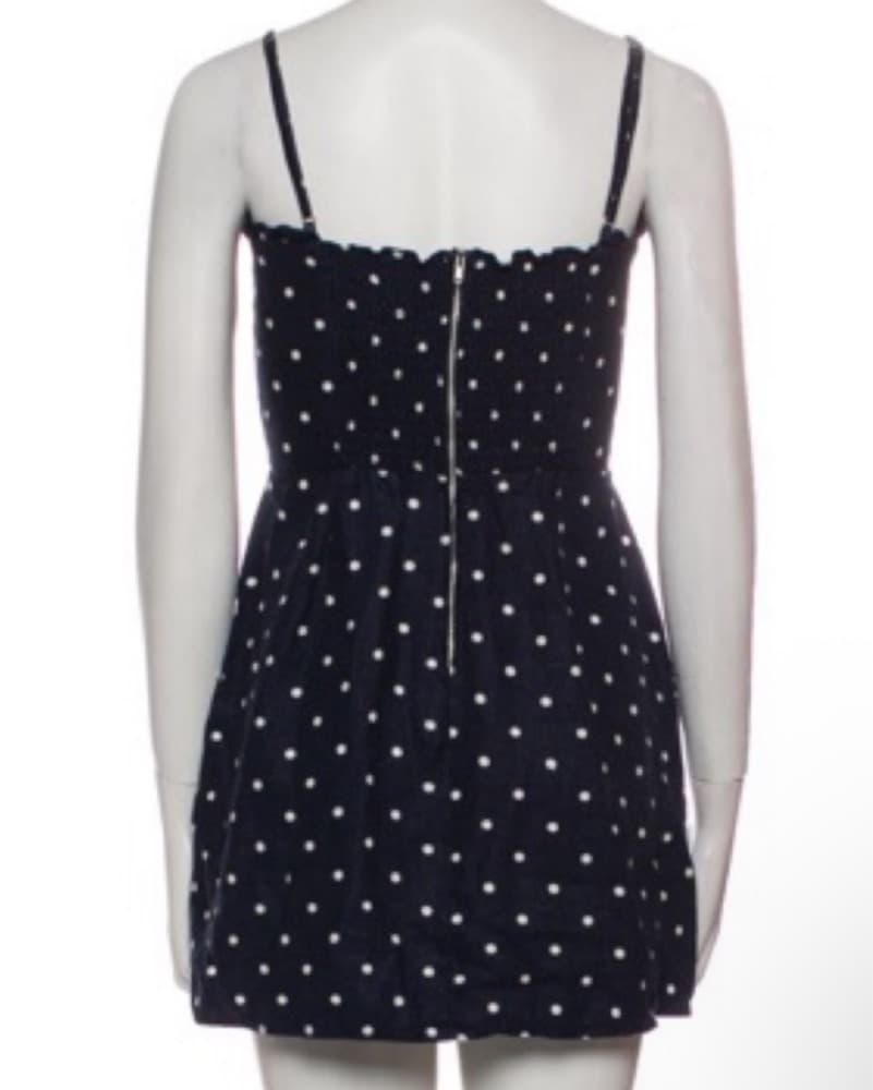 Reformation Navy Linen Polka dot Dress  - Image 2