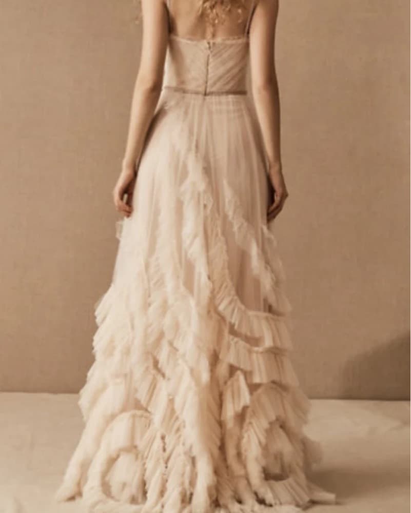 Marchesa Notte Pink Chiffon Tulle Gown  - Image 4