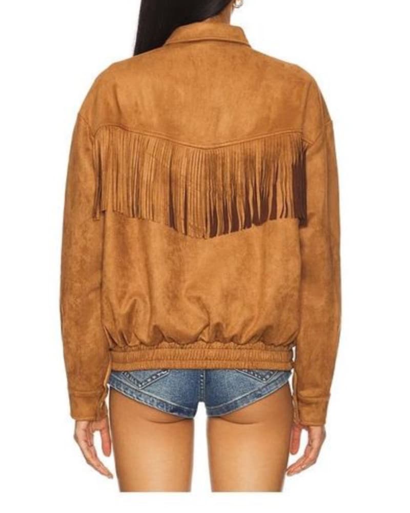 Suede Fringe Moto Jacket - Image 5