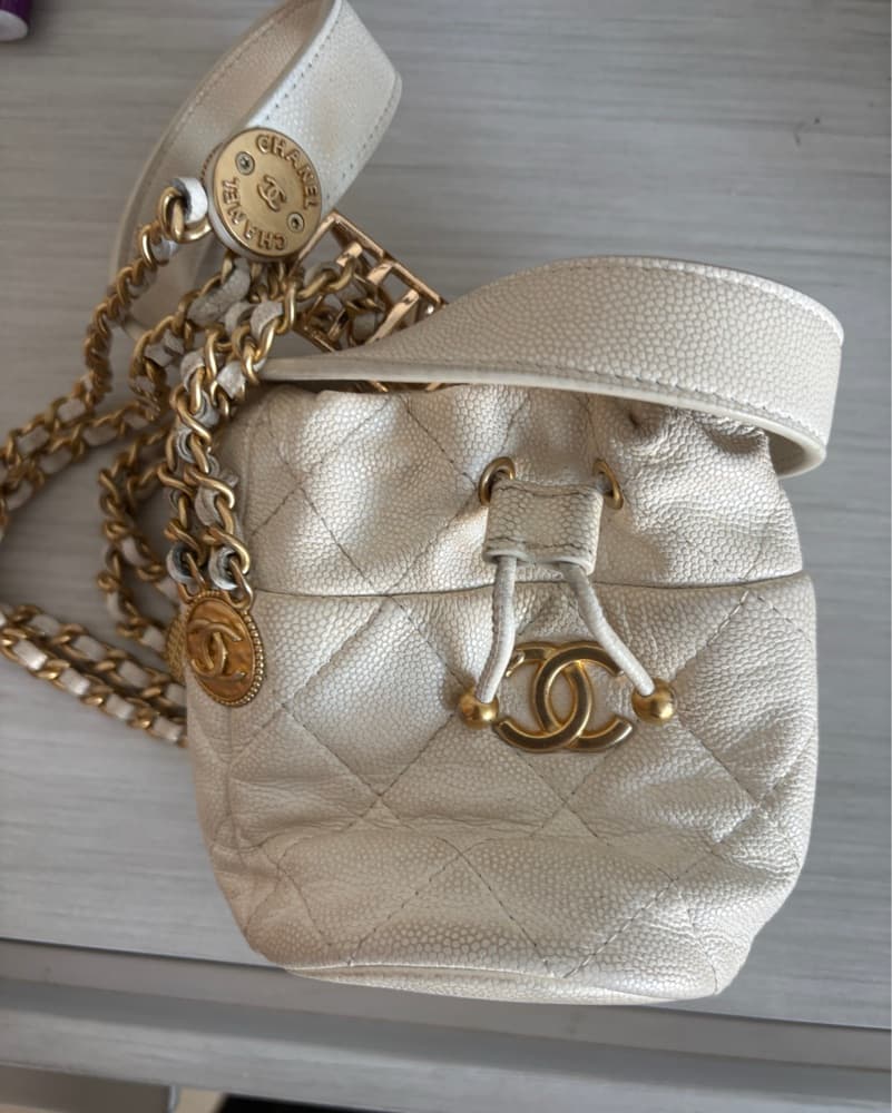 Chanel Quilted Leather Bucket  Bag - Image 4
