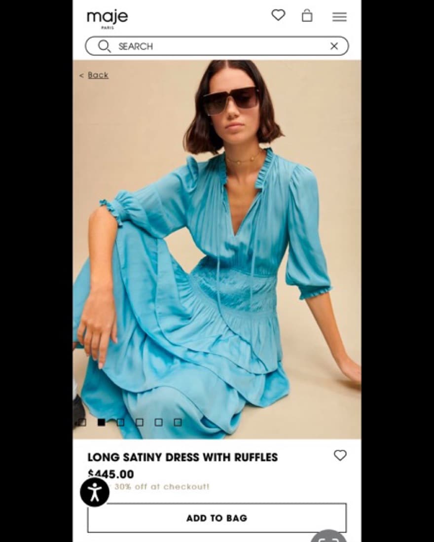 Blue Maje Satin Dress - Image 2