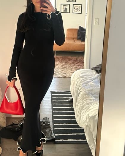 Same Ruffle Hem Black Maxi Dressa - Image 4