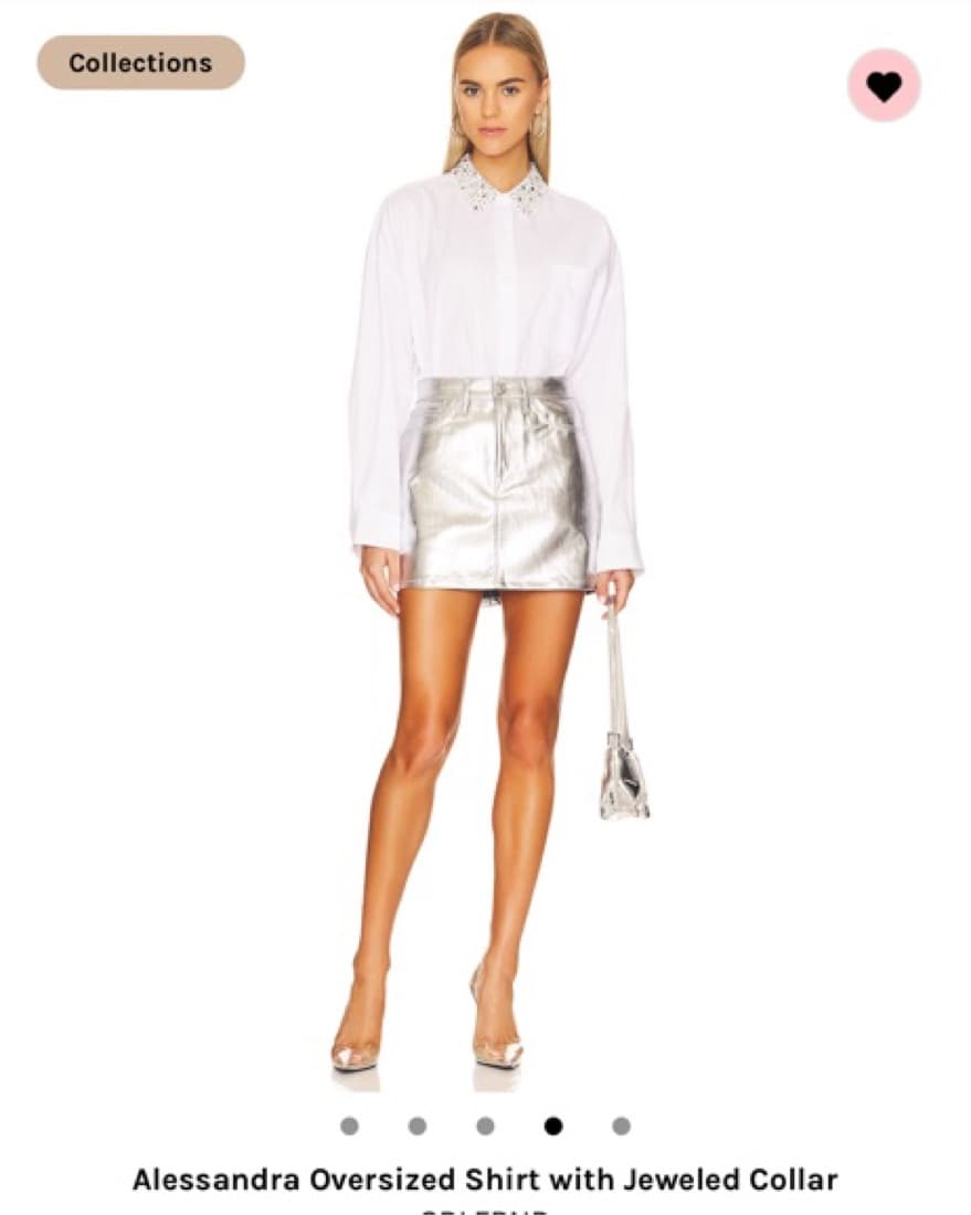 GRLFRND Jewel Collar White Shirt - Image 4