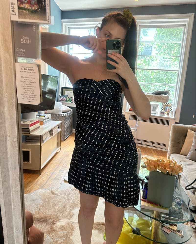 Tory Burch Polka Dot Ruffled Mini Dress - Image 3