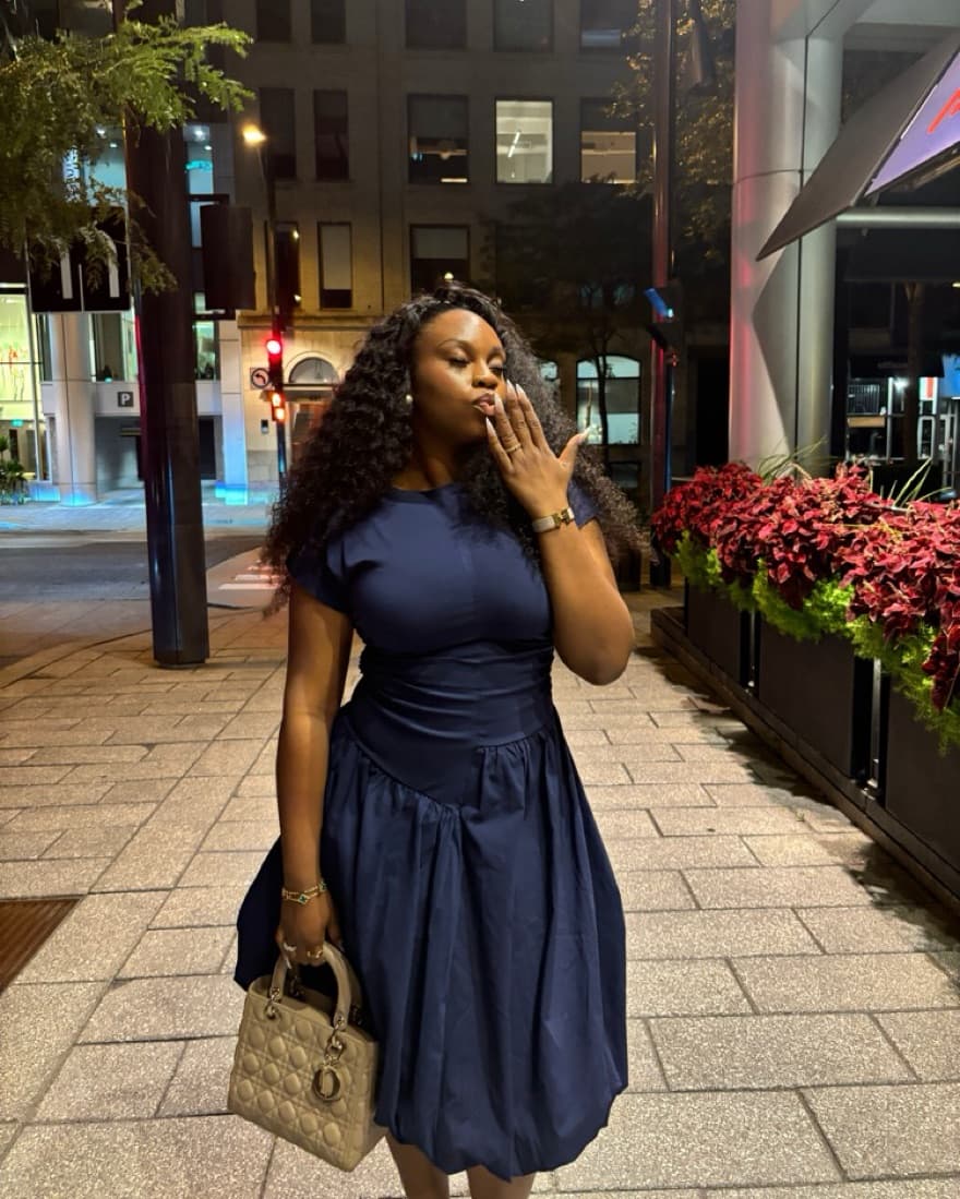 Coucoo Navy Blue Midi Dress - Image 3