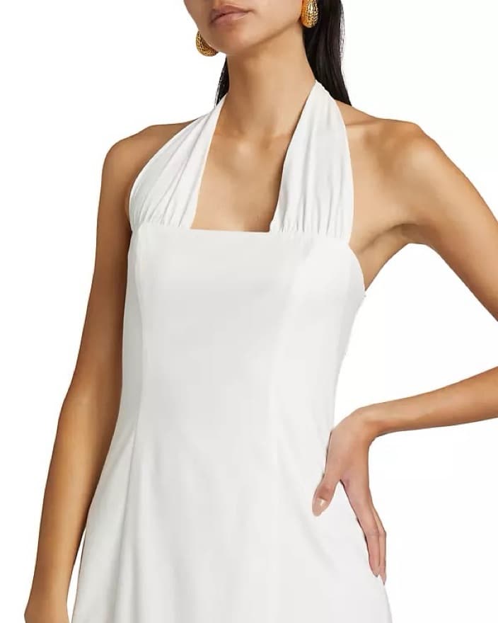 Reformation Bessi Halterneck Midi Dress - Image 3