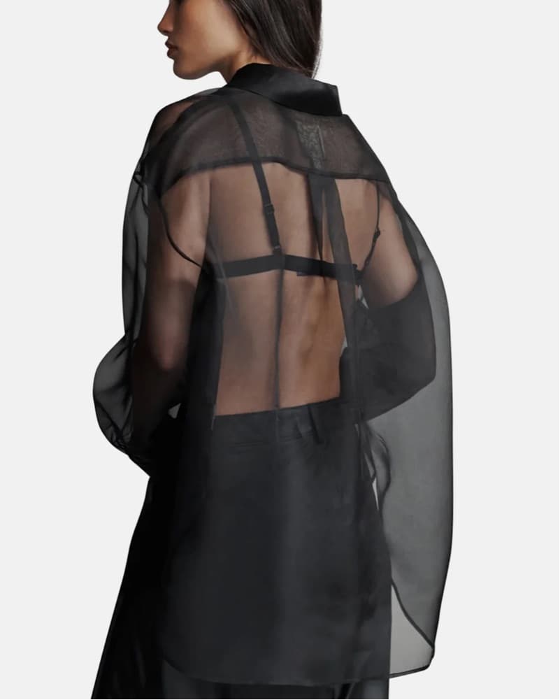 TWP BIG JOE SHEER SHIRT BLACK - Image 3