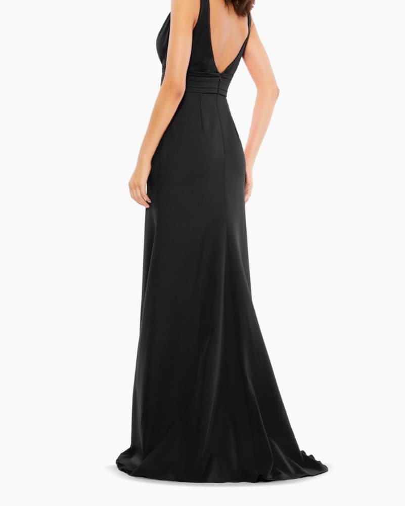 Max Duggal Black Bow V-Neck Goen - Image 2