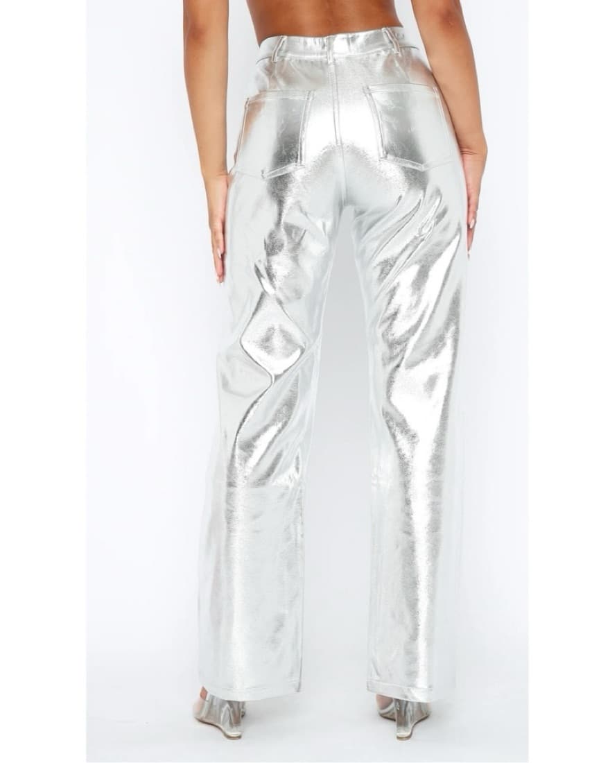 Metallic Silver Bra Top + Pants - Image 3