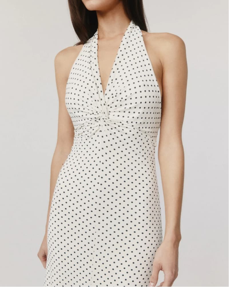 With Jean Polka Dot Maxi Halter Dress - Image 2