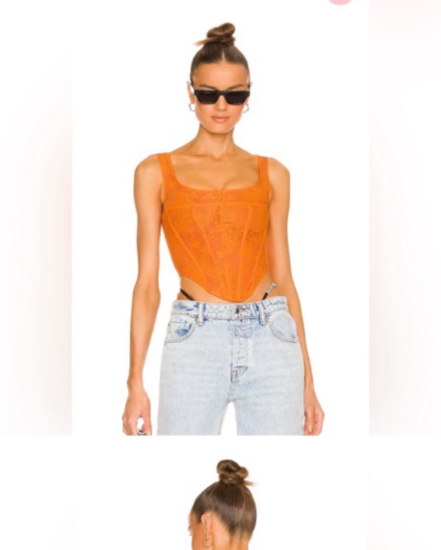 Miaou Campbell Corset In Tangerine - Image 1
