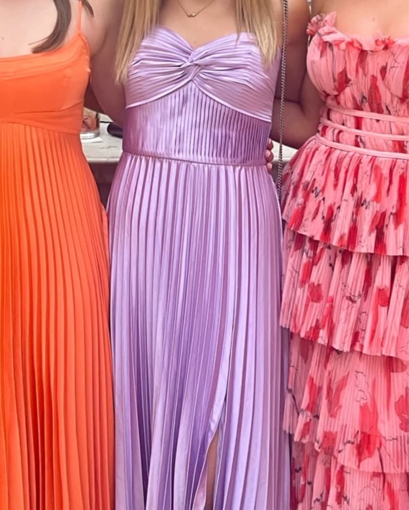 AMUR Pleated Gown In Lilac - Image 3