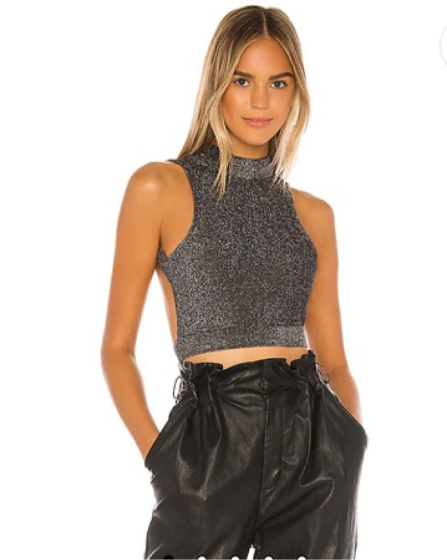 Silver Sparkly Open Back Top - Image 2
