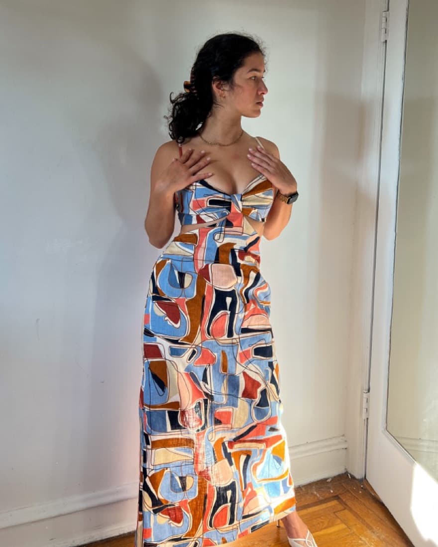 Linen Cutout Maxi Dress - Image 2