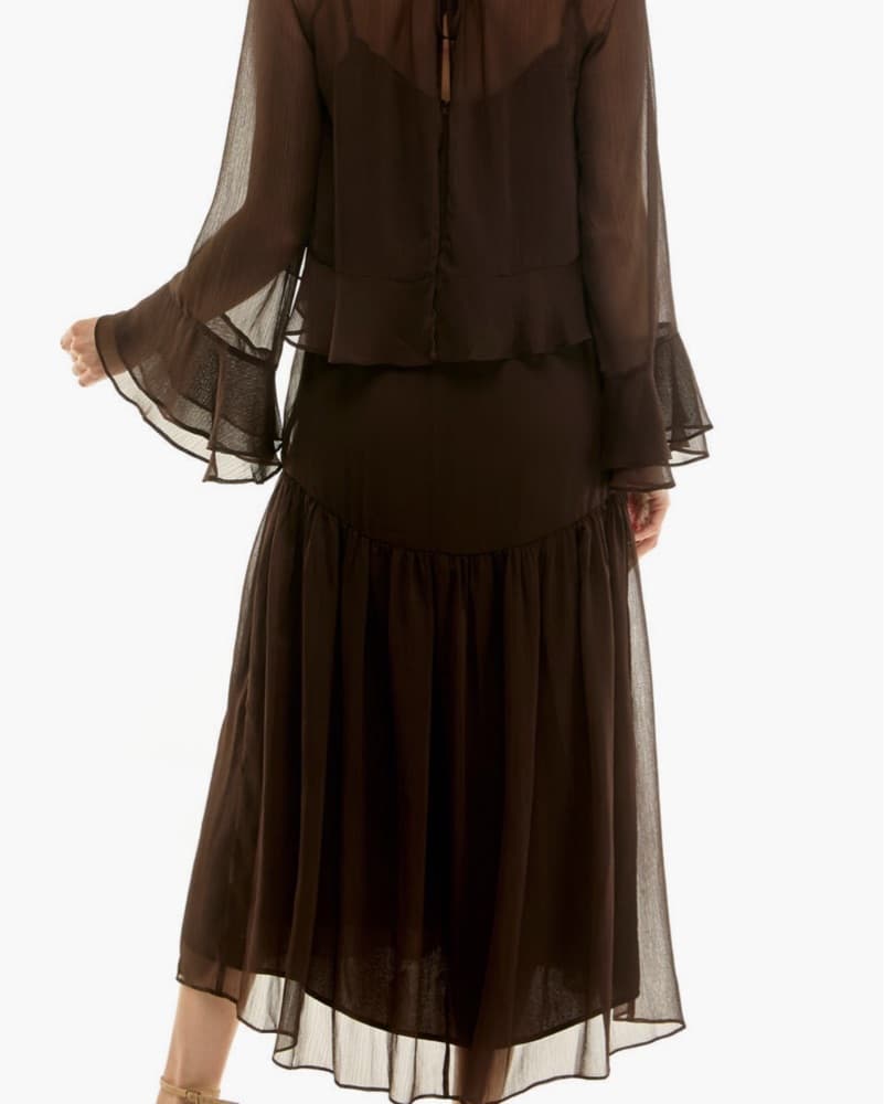 Chiffon Slipdress & Ruffle Overlay Top  - Image 2