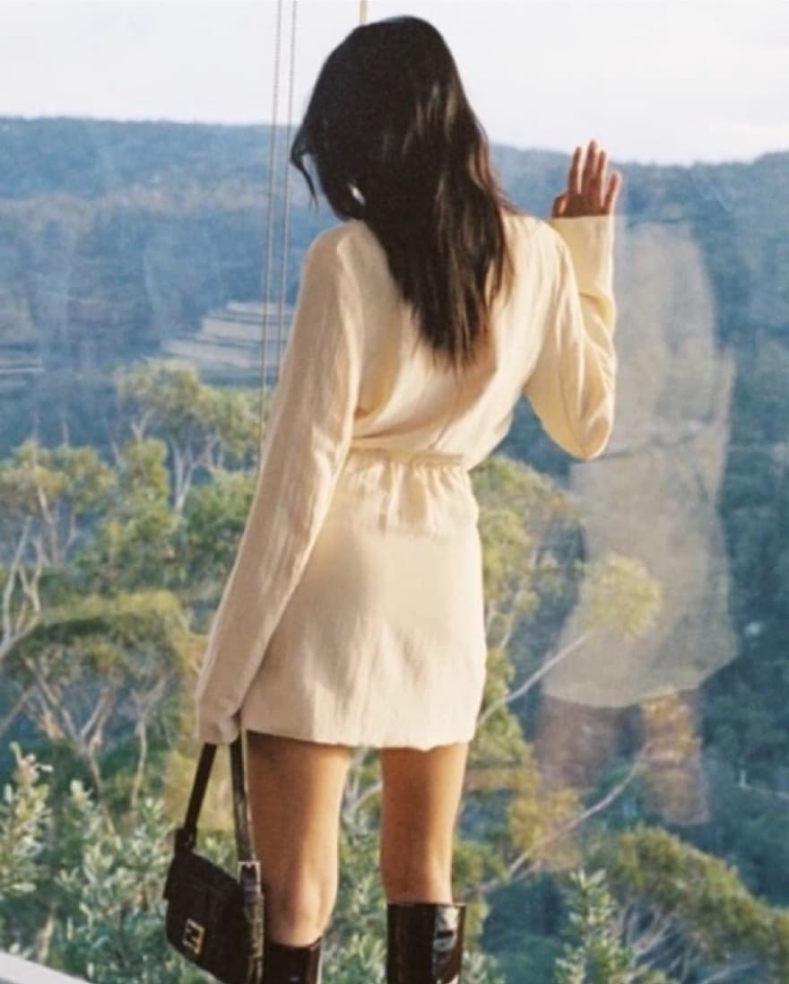 With Jean Jackie Cut Out Dress in Butter - Image 2