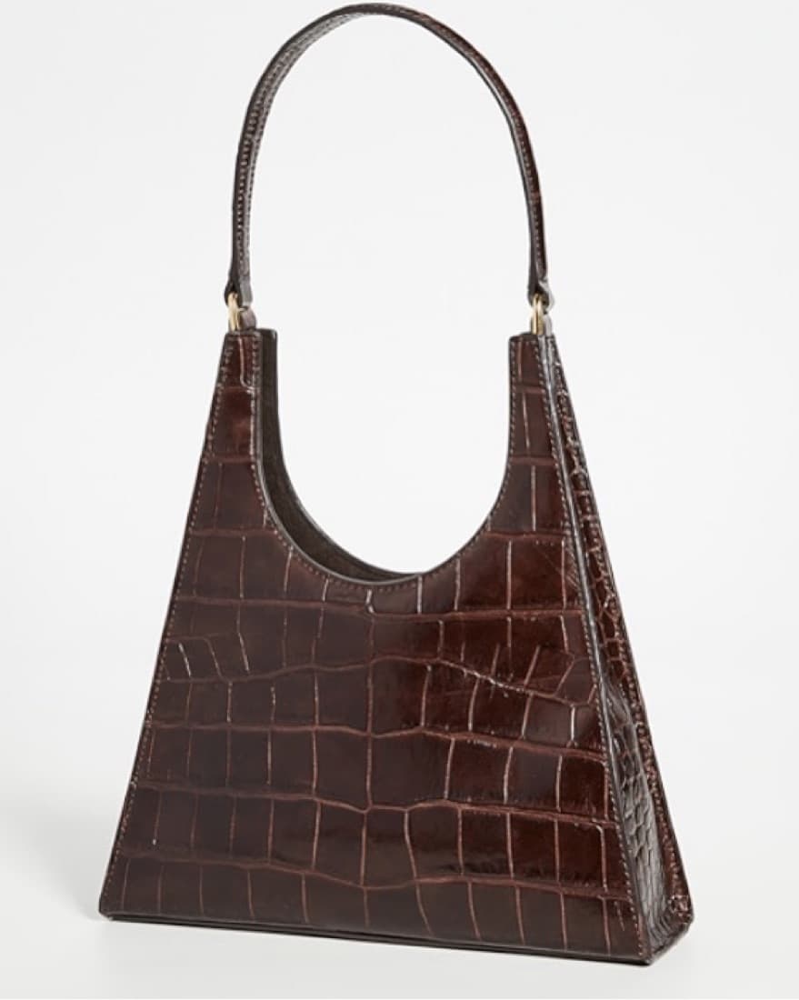STAUD  Rey Bag Brown Croc Embossed - Image 2