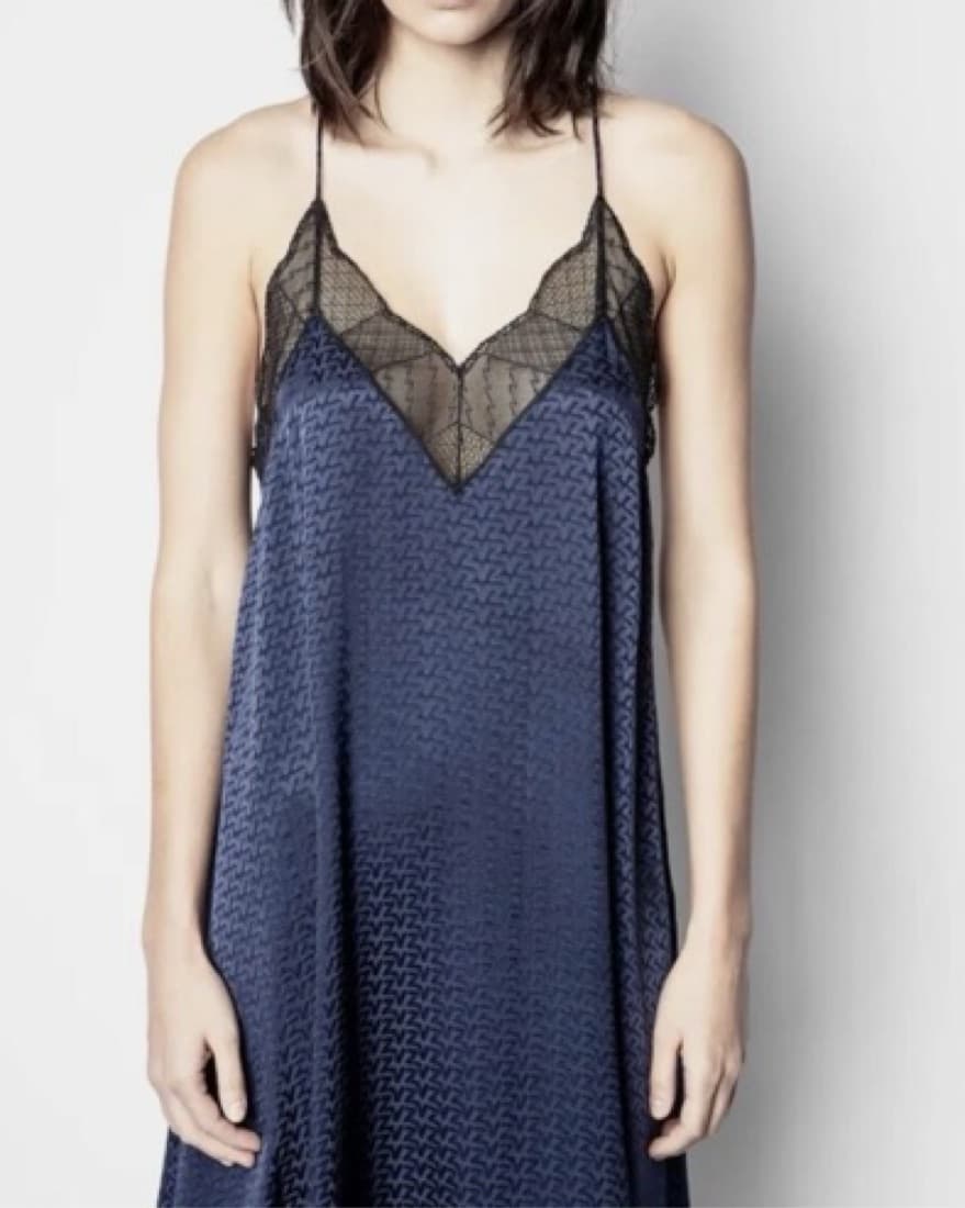 Zadig&Voltaire Silk Jacquard Dress Navy - Image 2