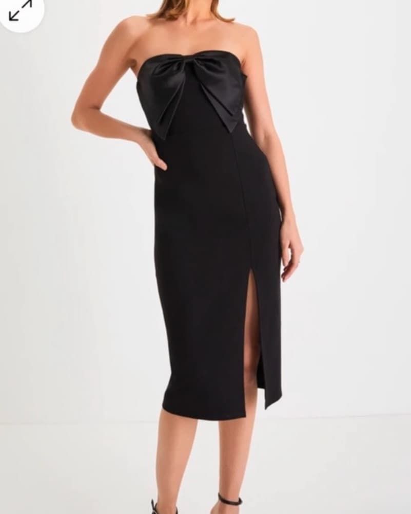 Bring The Poise Black Strapless Midi  - Image 4