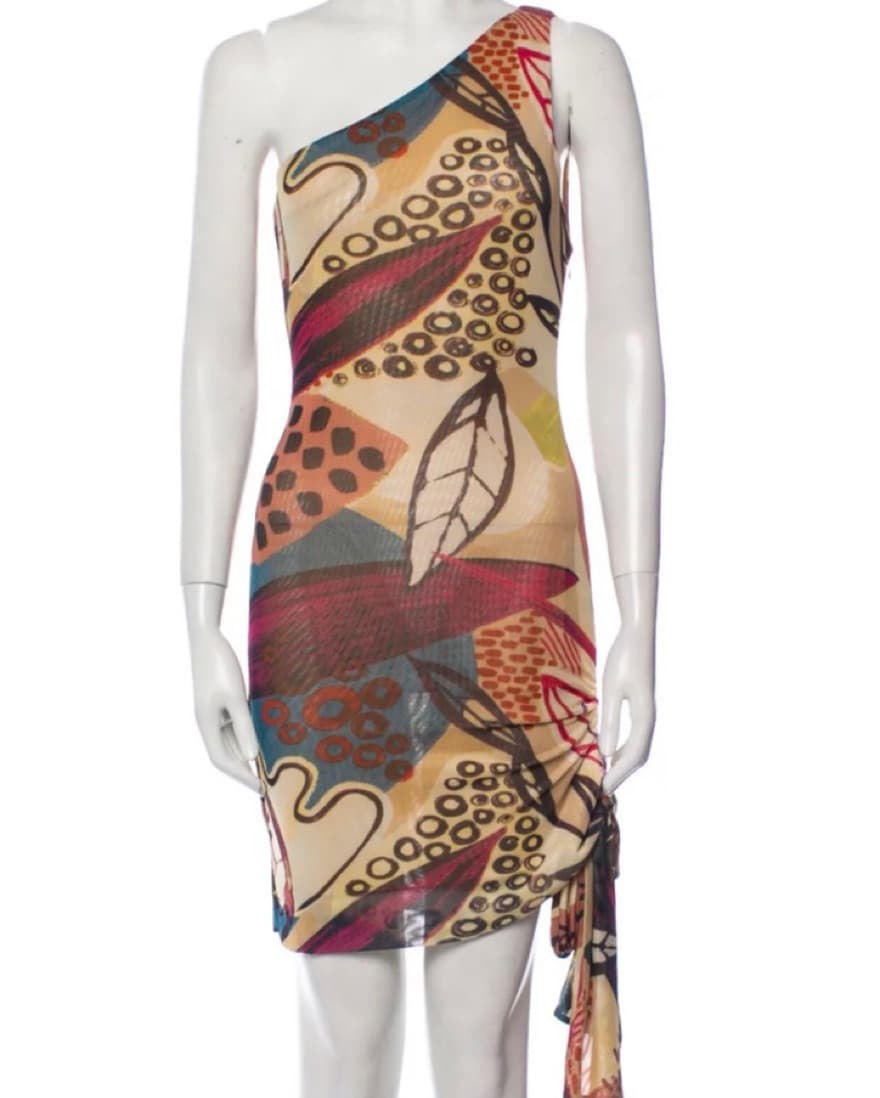 ALEXIS Draped One Shoulder Print Dress - Image 4