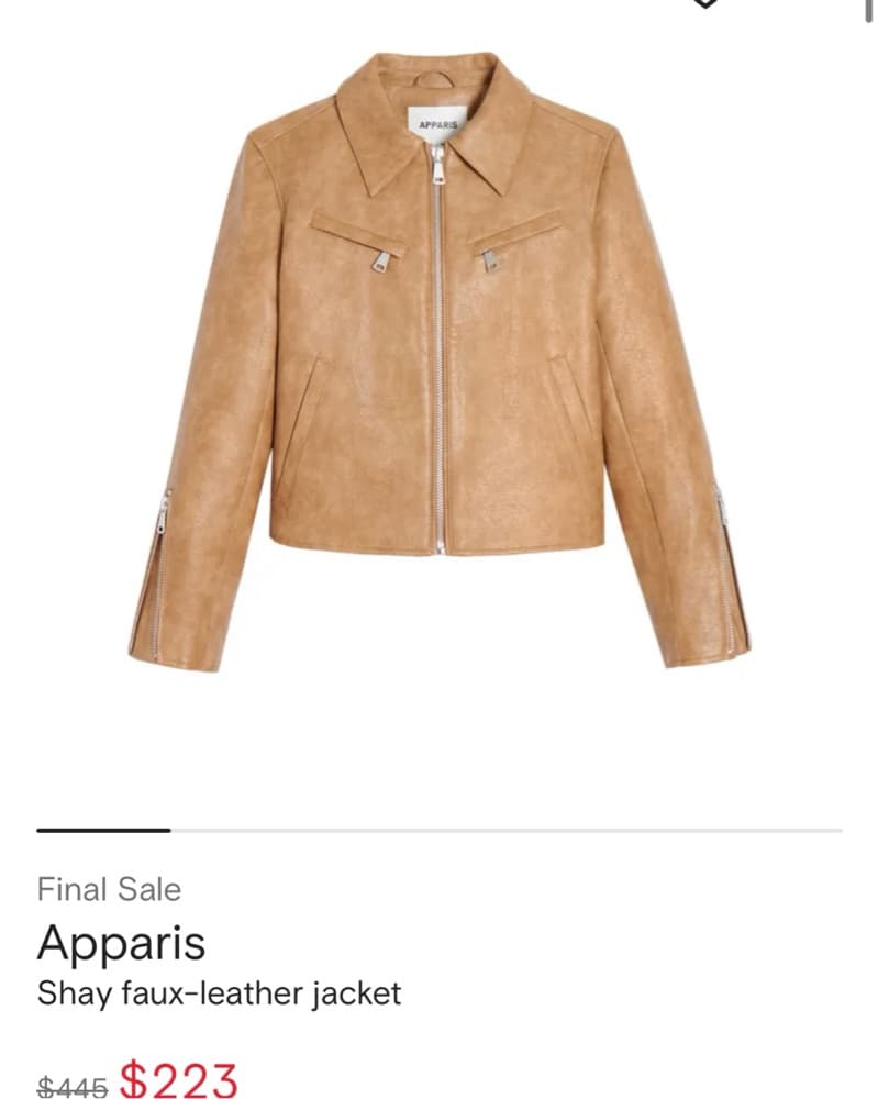 Apparis Camel Leather Jacket - Image 1