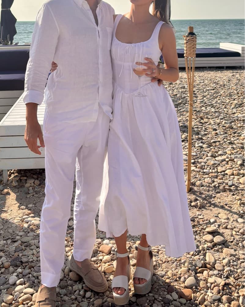 Reformation White Linen Dress  - Image 2