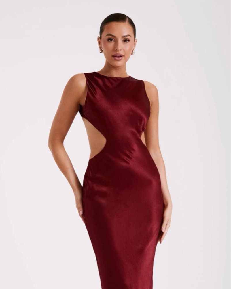 Electra Satin Cut Out Maxi Dress  - Image 1