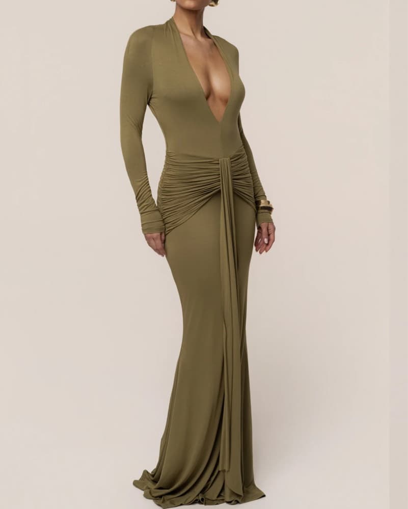 Olive Maxi Dress - Image 4