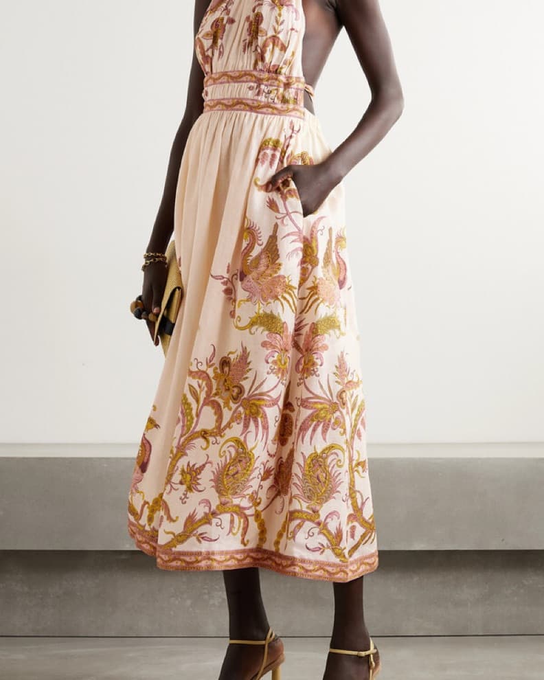 Floral Halter Midi Dress - Image 4