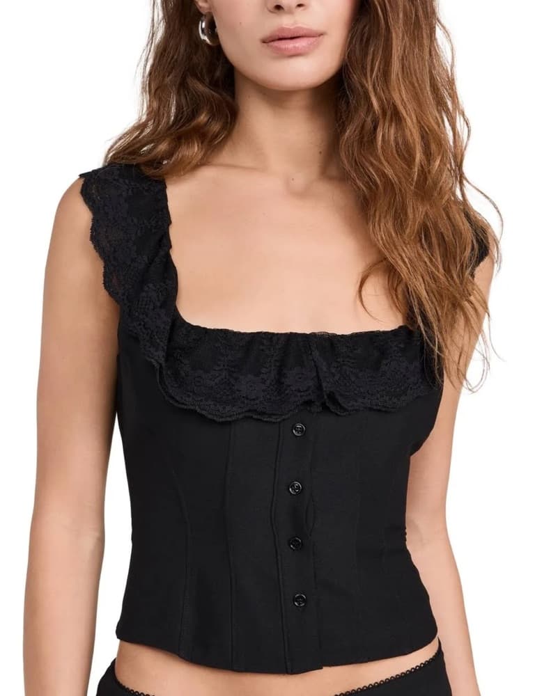 Danielle Guizio Black Paloma Blouse - Image 2