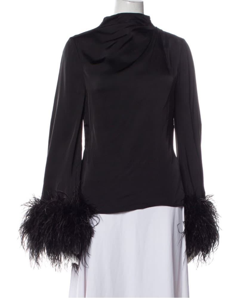 Rachel Gilbert Feather Trim Top  - Image 2