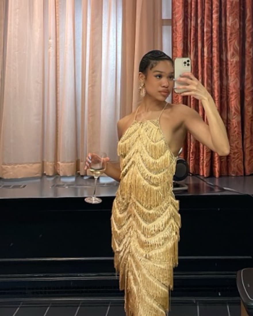 Gold Fringe Dress - Image 1