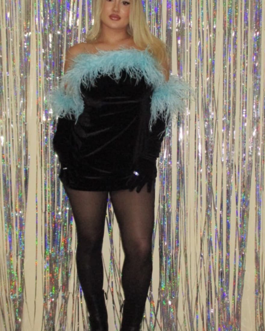 miscreants feather dress and gloves - Image 3