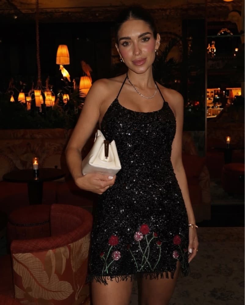 Sequin Beaded Floral Dress - Image 3