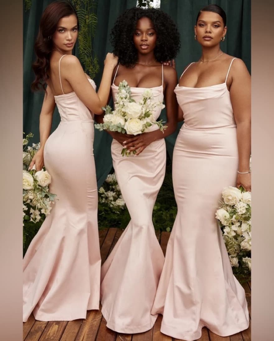 HOUSE OF CB 'Violette' Blush Satin S - Image 4