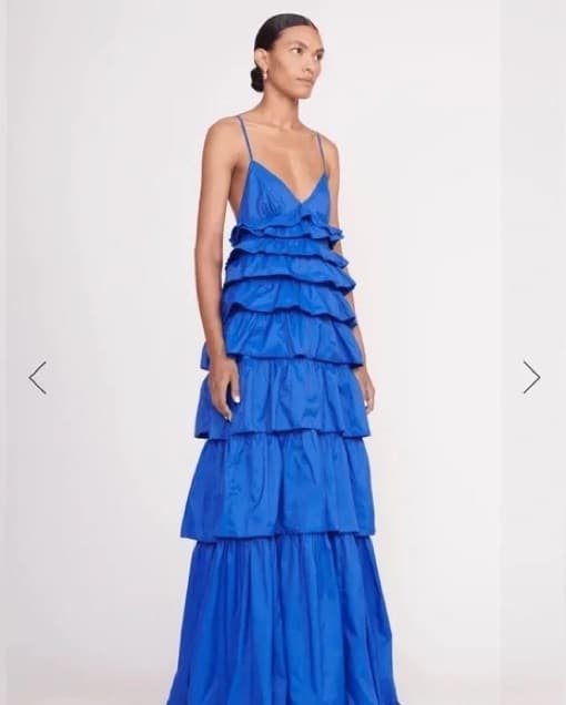 STAUD Ripley Tiered Dress Lapis Blue - Image 1